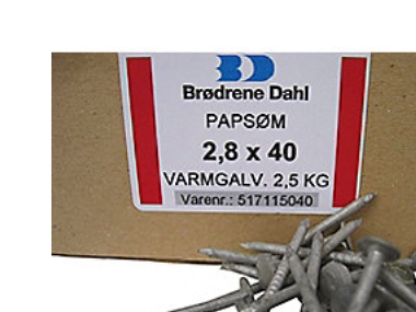 Tagpapsøm 2,8x40 varmgavl - Ca. 932stk. 2,5kg | Verktyg & Verkstad - Spik & stift - Spike | GameStuff