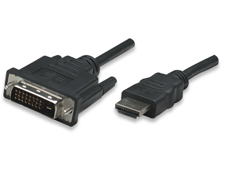 Manhattan Hdmi Auf Dvi-Kabel, Hdmi-Stecker Auf Dvi-D 24+1 Stecker, Dual Link, 1 M, Schwarz, 1 M, Hdmi Typ A (Standard), Dvi-D, Männlich, Männlich, Ge