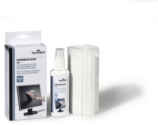 Rensespray Durable Screenclean 125 Ml - Inkl. 20 Stk. Servietter (Sæt)