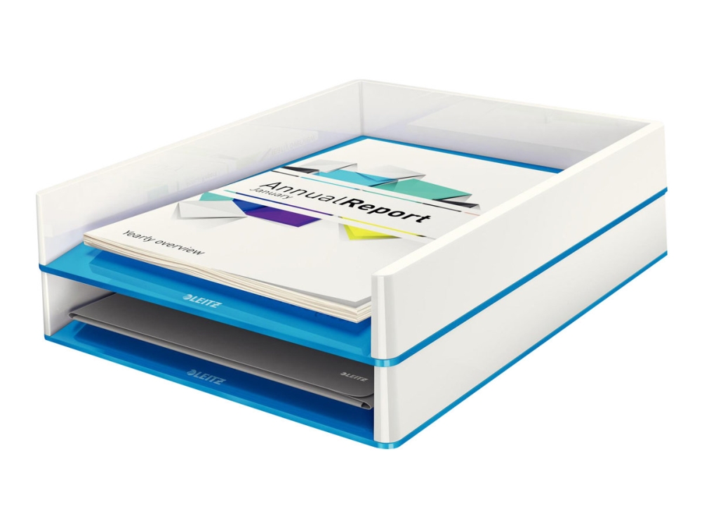 Leitz WOW Dual Colour - Brevfack - för ANSI A (Letter) (216 x 279 mm), A4 (210 x 297 mm), C4 (229 x 324 mm), Folio (216 x 330 mm) - blå-metallic | Arkivering - Letter orders - Brevkorg | GameStuff