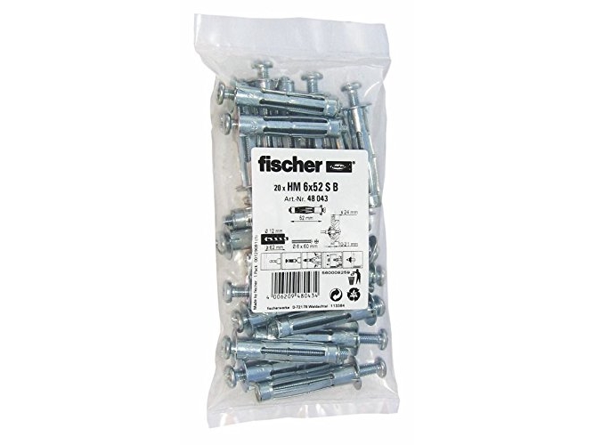 Fischer 6X52 S B Hulrumsrawplug 60 Mm 48043 20 Stück