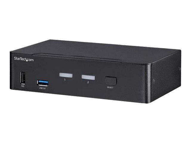 Startech.Com 2 Port Displayport Kvm Switch - 4K 60Hz - Einzelner Dp 4K Bildschirm - Dual Port Uhd Dp 1.2 Usb Kvm Switch Mit Integriertem Usb 3.0 Hub