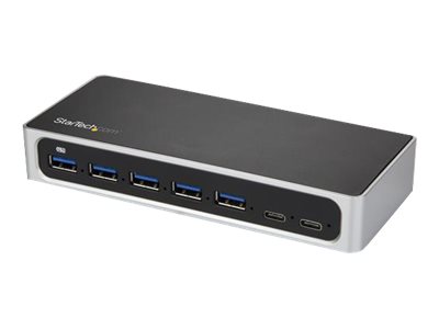 Startech.Com 7 Port Usb C Hub With 1M Cable And Fast Charge Port, Usb-C To 5X Usb-A 2X Usb-C Usb 3.0 (Usb 3.1/3.2 Gen 1 Superspeed 5Gbps), Self Power