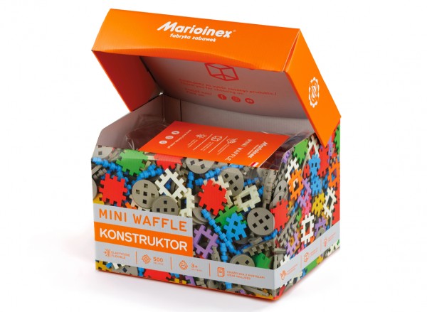 Marioinex 902288 Mini Waffel-Constructor, 500 Teile, Mehrfarbig