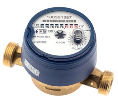 BMETERS vandmåler, enkeltstrålet, tør, antimagnetisk, type GSD8-RFM DN15 Q3=2,5 m3/h R100/50, Tmax:50°C, L=110mm