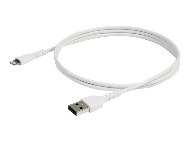 Startech 3 Ft(1M) Durable White Usb-A To Lightning Cable, Heavy Duty Rugged Aramid Fiber Usb Type A To Lightning Charger/Sync Power Cord, Apple Mfi C