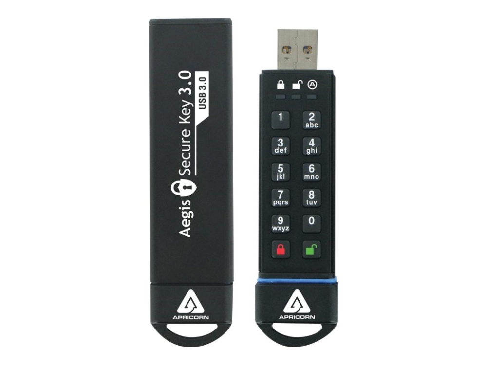 Apricorn Aegis Secure Key 3.0 - Usb Flashdrive - Krypteret - 60 Gb - Usb 3.0