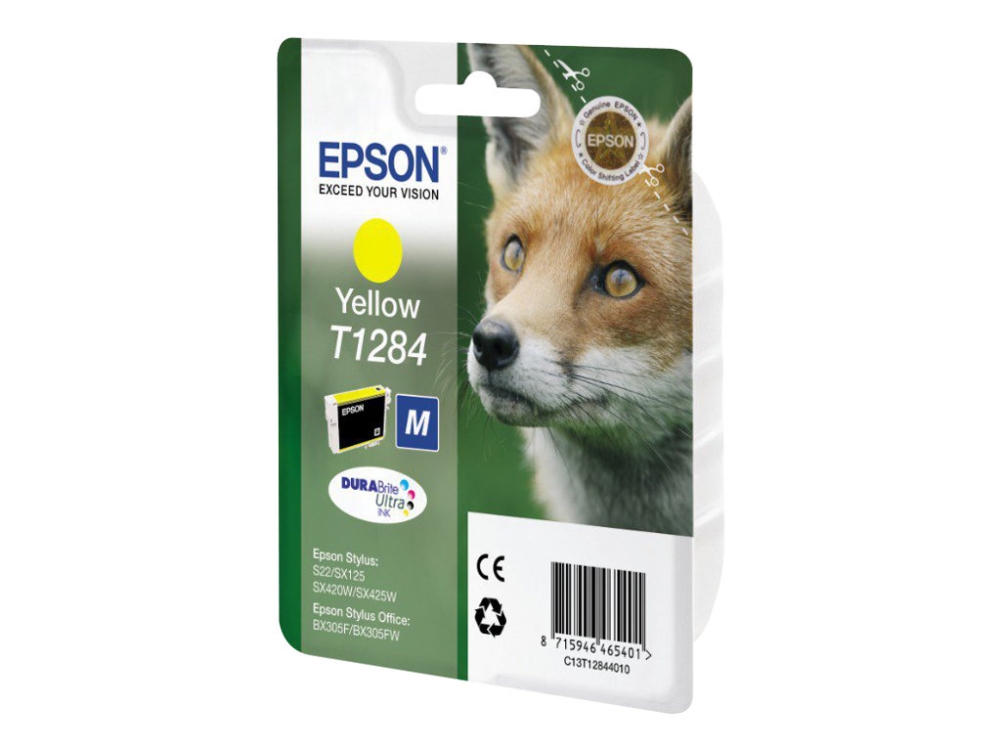 Epson T1284 - 3.5 Ml - Gul - Original - Blister - Blækpatron - For Stylus S22, Sx130, Sx230, Sx235, Sx430, Sx435, Sx438, Sx440, Sx445 Stylus Office