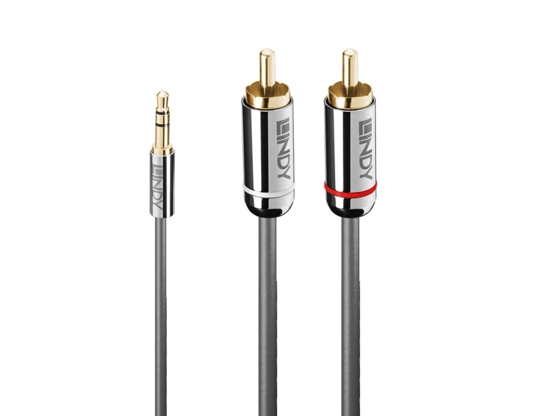 Lindy 35333, 3.5mm, Hanstik, 2 x RCA, Hanstik, 1 m, Anthracit