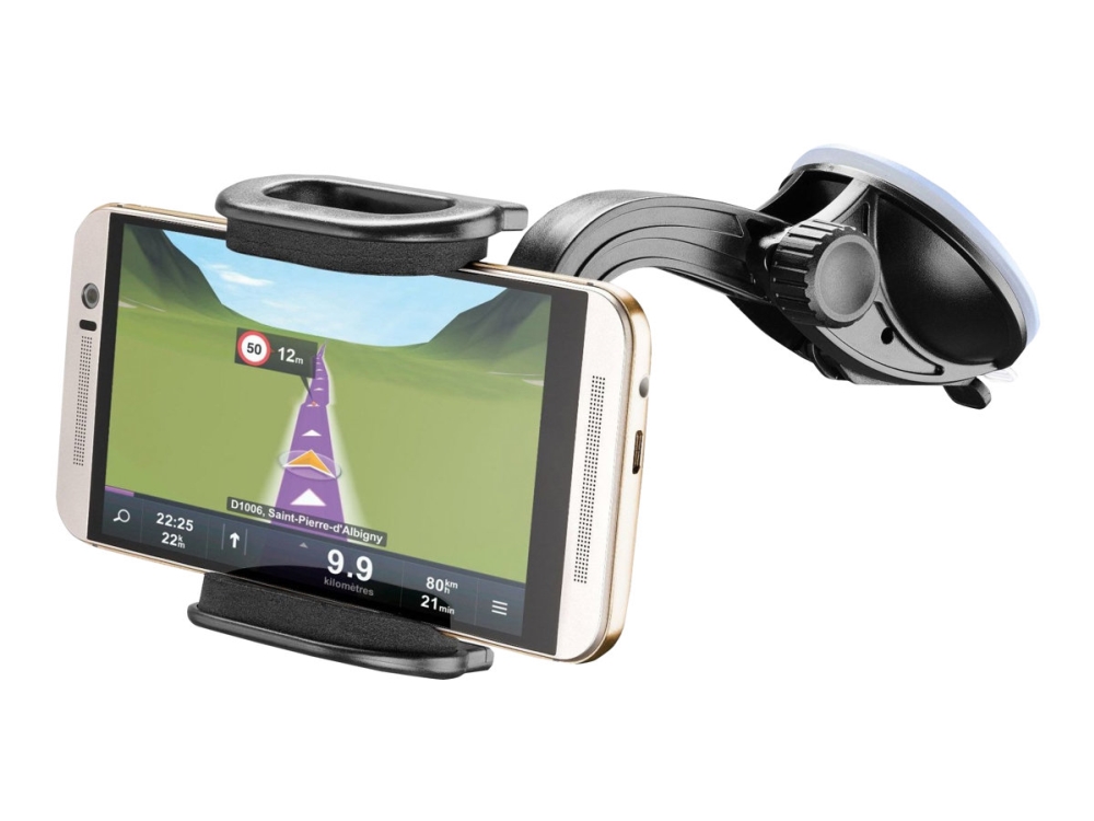 Cellularline Hug Flexi - Universal, Handy/Smartphone, Passive Halterung, Auto, Schwarz