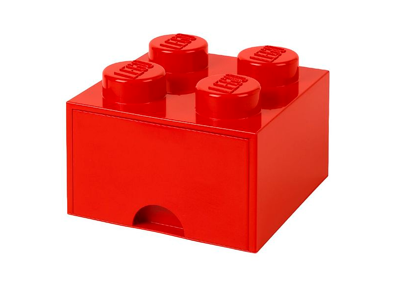 Lego Storage Opbevaringsskuffe - 4 Knopper - Rød