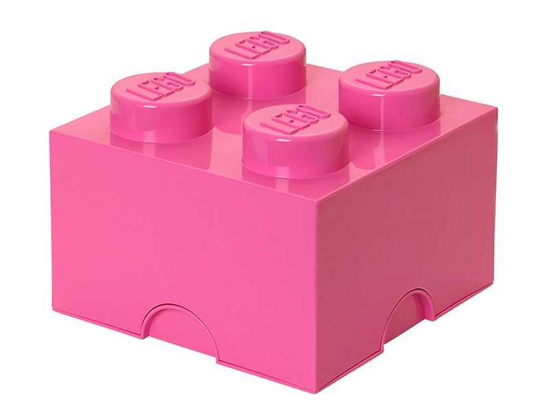 Lego Storage Opbevaringsboks - 4 Knopper - (Bright Purple)