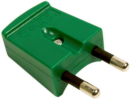 Schlagfester Stecker Flach, Ohne Erdung, 16A 250V Ip20, Polycarbonat - Farbe Grün