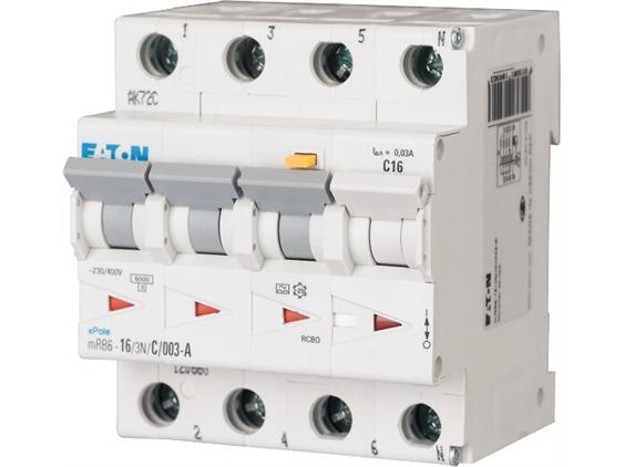 Eaton Kombi-Schutzschalter, 4-Polig, 32A, C-Charakteristik, 4 Ka, 30 Ma, Klasse A
