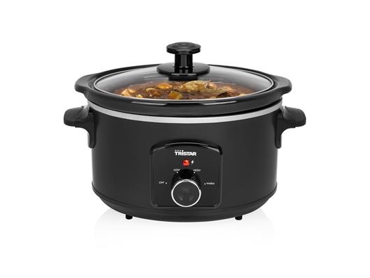 Tristar Vs-3915 Slow-Cooker, 3,5 L, Schwarz, Drehregler, 4 Person(En), Edelstahl, Glas