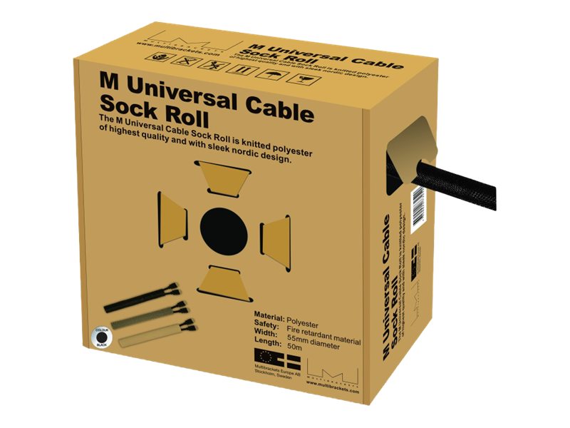 Multibrackets M Universal Kabelsocke-Rolle 55Mm-W 50M-L | Polyester | Schwarz | 50 M