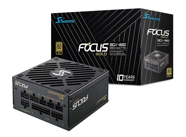 Seasonic FOCUS SGX 650 - Nätaggregat (intern) - ATX12V / SFX12V - 80 PLUS Gold - AC 100-240 V - 650 Watt
