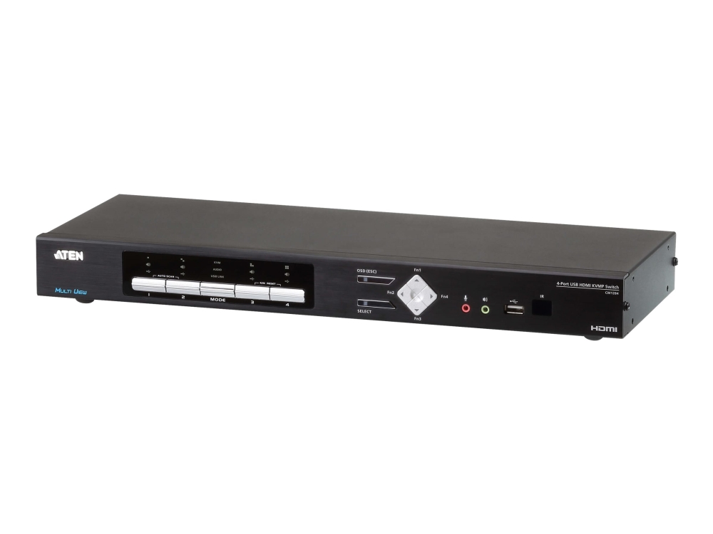 ATEN Multi-View KVMP CM1284 - Omkopplare för tangentbord/video/mus/ljud/USB - 4 x KVM/ljud/USB - 1 lokal användare - skrivbordsmodell - Växelström 100 - 240 V | Datortillbehör - KVM & Switchar - Switchar | GameStuff