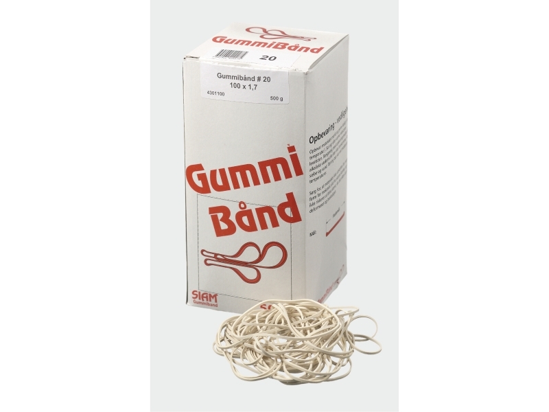 Gummibånd, 120 x 5 mm, hvide, 500 g | Papper & Emballage - Förpackning - Garn & Resårer | GameStuff