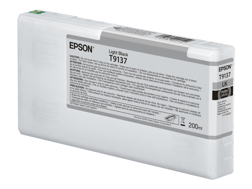 Epson T9137 - 200 Ml - Lys Sort - Original - Blækpatron - For Surecolor Sc-P5000, Sc-P5000 Std Spectro, Sc-P5000 Violet, Sc-P5000 Violet Spectro