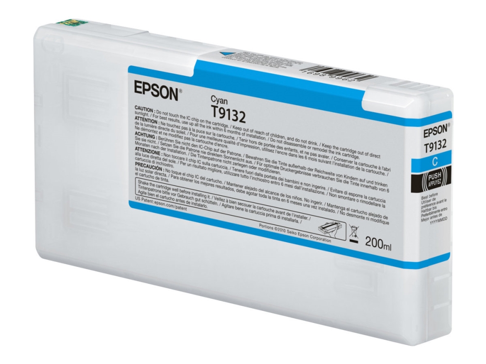 Epson T9132 - 200 ml - cyan - original - blækpatron - for SureColor SC-P5000, SC-P5000 STD Spectro, SC-P5000 Violet, SC-P5000 Violet Spectro
