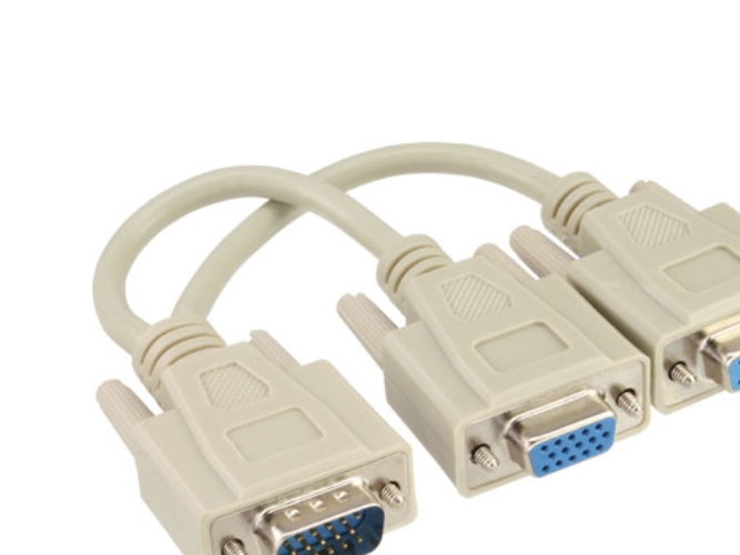 Inline Vga Y-Adapterkabel, Vga Stecker Auf 2X Vga Buchse, 0,2 M, Vga, 2X Vga, Stecker, Buchse, Beige