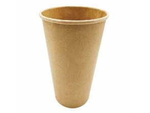 Kaffebæger Pap Ø90x137mm 40cl 16oz Single Wall Brun,20 ps x 50 stk/krt
