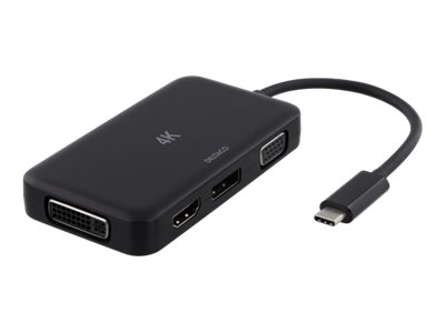 Deltaco Usbc-Multi - Ekstern Videoadapter - Usb-C 3.1 - Displayport, Dvi, Hdmi, Vga - Sort