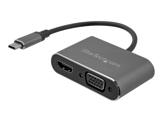 Startech.Com Usb-C Auf Vga Und Hdmi Adapter - 2-In-1 - 4K 30Hz - Space Grey, Usb Typ-C, Hdmi-Ausgang, Vga-Ausgang (D-Sub), 3840 X 2160 Pixel