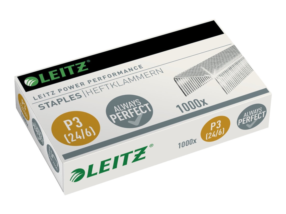 Hæfteklammer Leitz Power Performance P3 - 24/6 - 6 mm - galvaniseret stål - (1000 stk.)