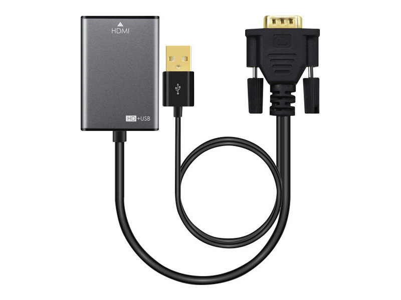 MicroConnect - HDMI-adapter - USB, HD-15 (VGA) till HDMI hona - 15 cm - svart - aktiv, stöd för 1080p | Datortillbehör - KVM & Switchar - Switchar | GameStuff