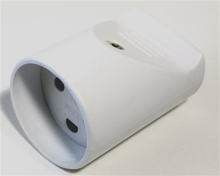 Verstärktes Verlängerungskabel, Ohne Erdung, 16A 250V Ip20, Polycarbonat - Farbe Weiß