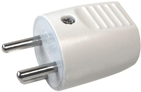 Verstärkter Stecker Rund, Mit Erdung, 13A 250V Ip20, Polycarbonat - Farbe Weiß