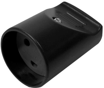 Verstärktes Verlängerungskabel, Mit Erdung, 16A 250V Ip20, Polycarbonat - Farbe Schwarz