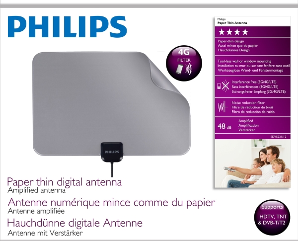 Philips Tv-Antenne Philips Innenantenne 48Db Hdtv/Uhf