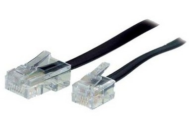 S/Conn Maximum Connectivity 70260, 10 M, Rj-11, Rj-45, Schwarz, Transparent, Männlich, Männlich