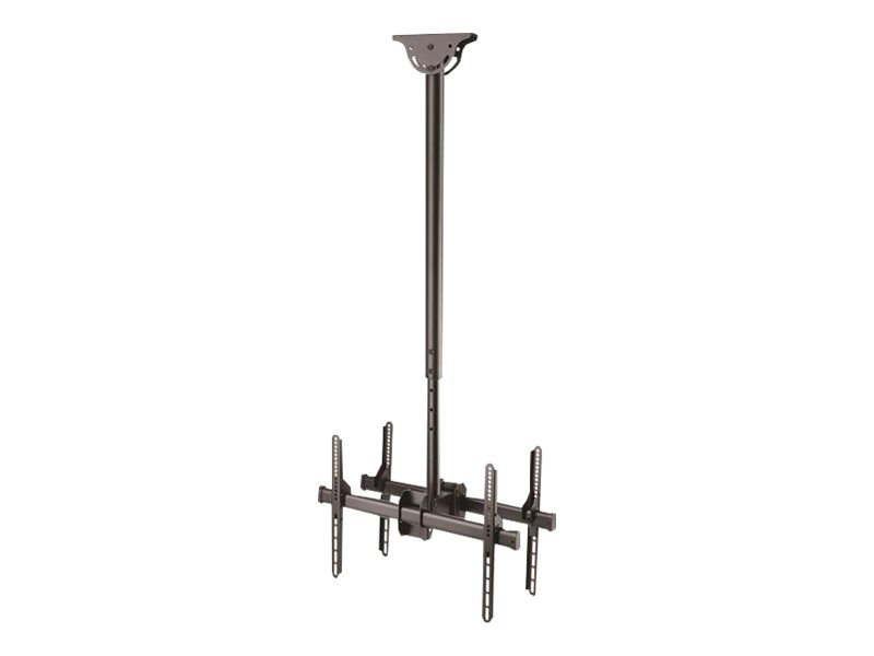 Startech Dual Tv Ceiling Mount, Back-To-Back Heavy Duty Hanging Dual Screen Mount With Adjustable Telescopic 3.5' To 5' Pole, Tilt/Swivel/Rotate, Ves