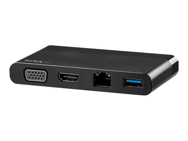 Startech.Com Usb-C Multiport Adapter Mit Hdmi, Vga, Gigabit-Ethernet Und Usb 3.0 - Usb-C- Bis 4K Hdmi Oder 1080P Vga Display Mini Dock Hub - Usb Typ-
