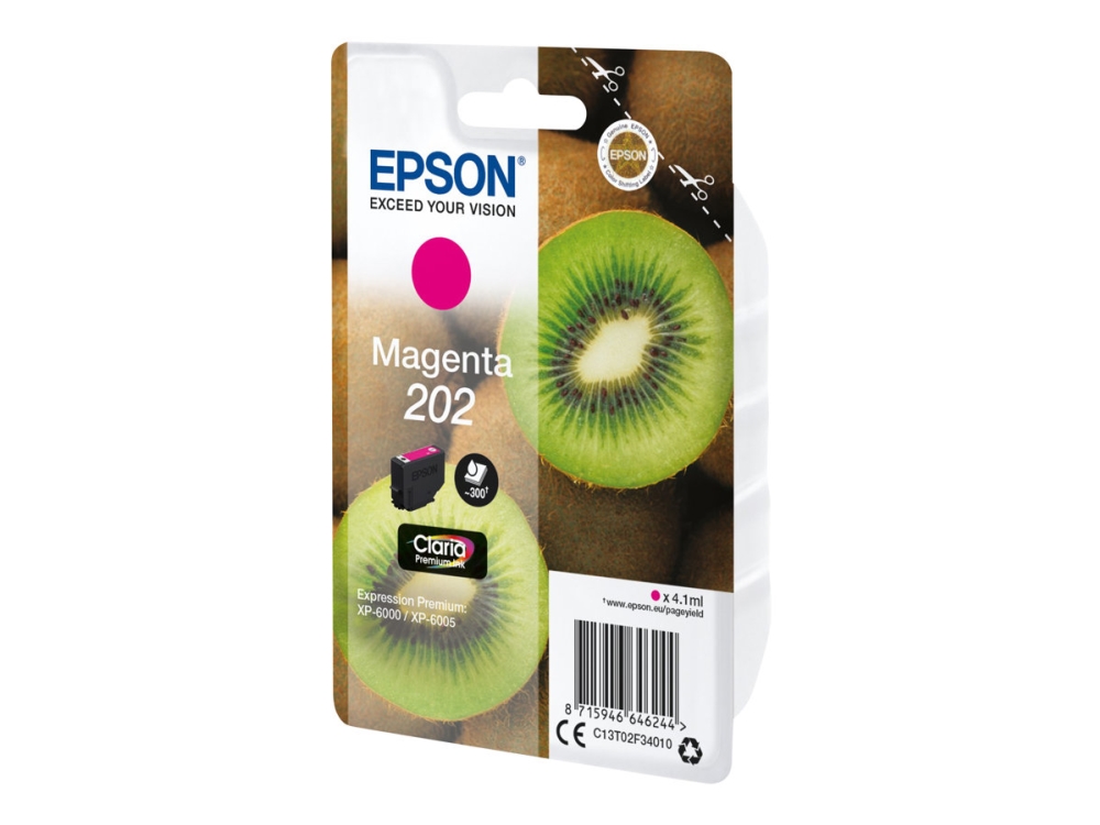 Epson 202 - 4.1 Ml - Magenta - Original - Blister - Blækpatron - For Expression Premium Xp-6000, Xp-6005, Xp-6100, Xp-6105