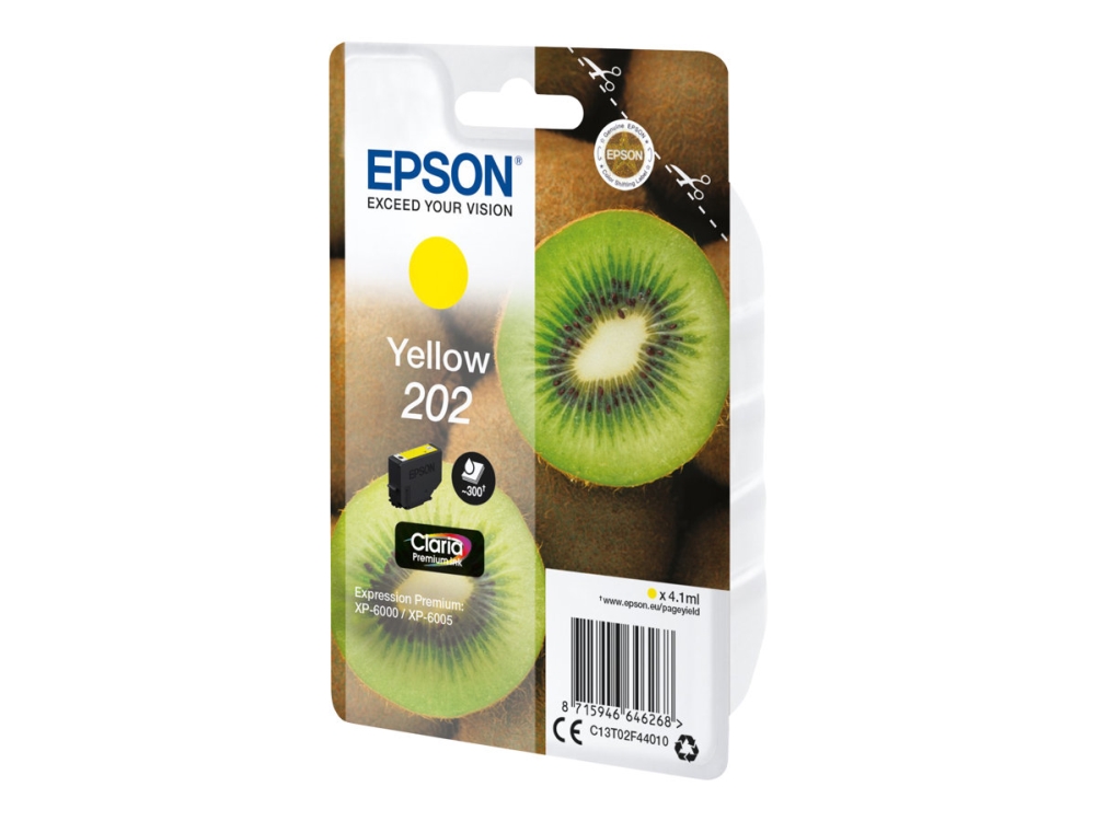 Epson 202 - 4.1 ml - gul - original - blækpatron - for Expression Premium XP-6000, XP-6005, XP-6100, XP-6105
