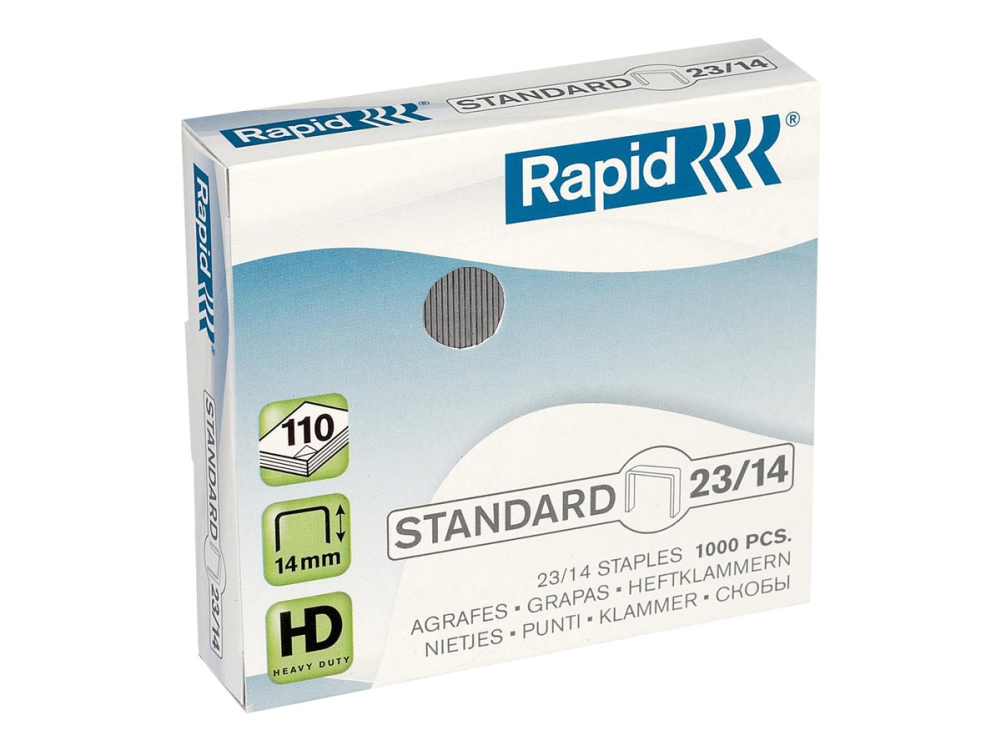 Rapid Standard - Klamrar - 23/14 - 14 mm - galvaniserad metall - galvaniserad - paket med 1000 - för Fashion HD110, HD210 | Kontorsmaterial - Häftapparater & häften - Häftklamrar | GameStuff