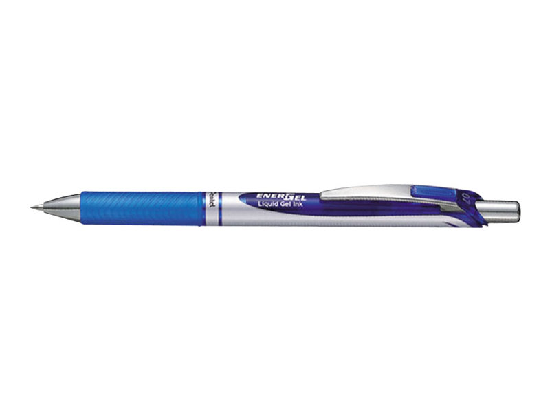 Pentel Energel, Ausziehbarer Gelschreiber, Blau, Blau, Silber, Gummi, Medium, 0,7 Mm
