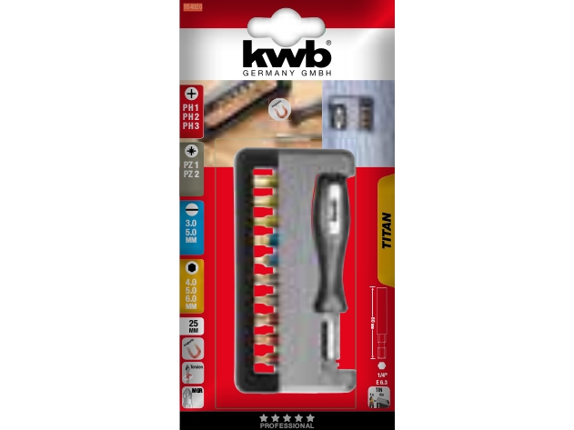 Kwb Titan Handy Bit-Boxen, Schwarz, Schwarz