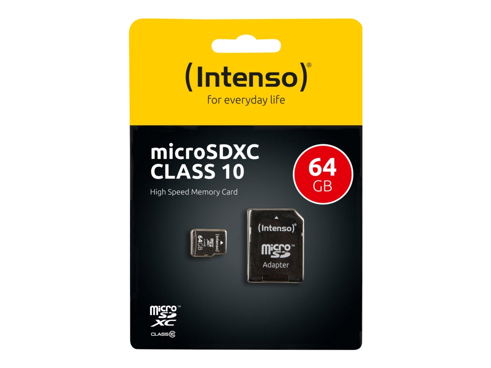 Micro SDXC 64GB Intenso 1 Adapter Class 10 | Foto och video - Foto- & videotillbehör - Minneskort | GameStuff