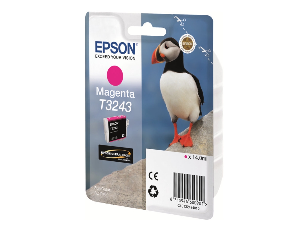 Epson T3243 - 14 ml - magenta - original - blækpatron - for SureColor P400, SC-P400