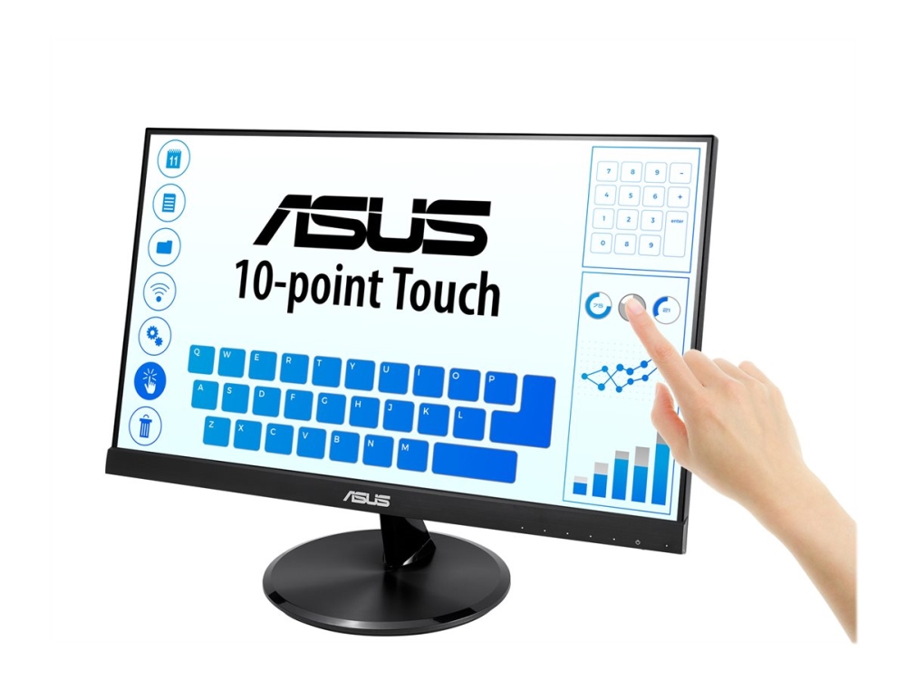 Asus Vt229h Led Skarm 21.5  " Pekskarm 1920 X 1080 Full Hd 1080p Ips 250 Cd/m² 1000:1 5 Ms Hdmi Vga Högtalare Svart