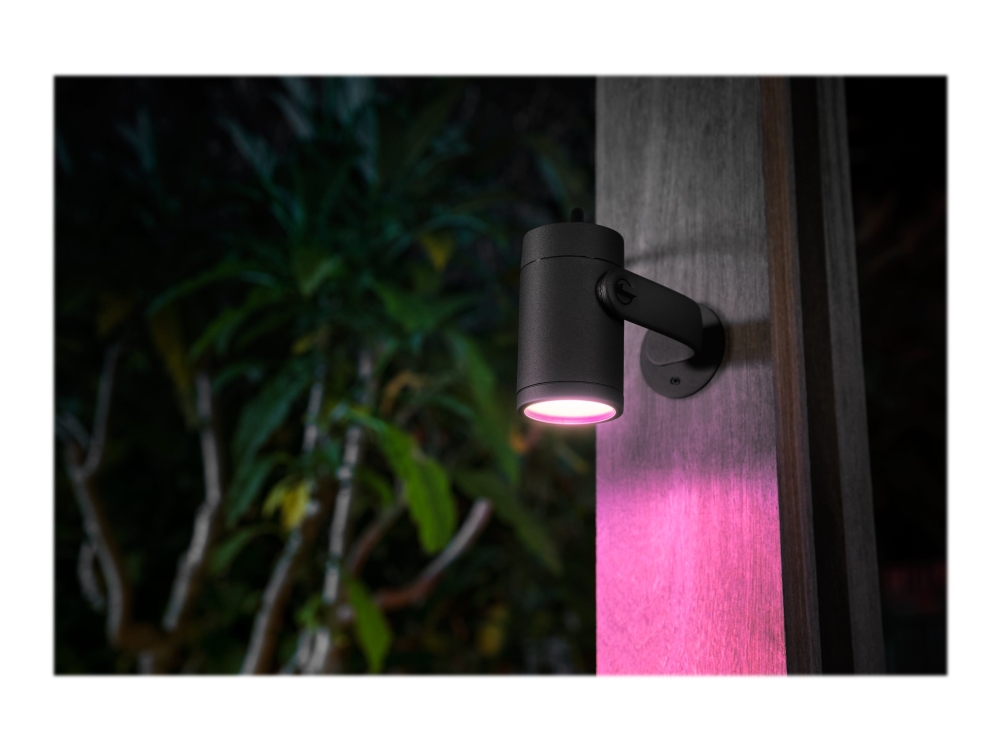 Philips Hue White and Color Ambiance Lily - Spotlight - LED - 8 W (motsvarande 49 W) - klass G - 16 miljoner färger - 2200-6500 K - svart, matt krom | Smarta hem - Smart belysning - Utomhusbelysning | GameStuff