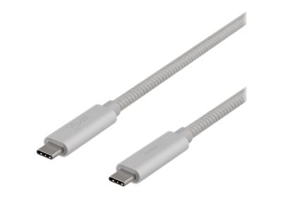 Deltaco Usbc-1417M - Usb-Kabel - Usb-C (Han) Til Usb-C (Han) - Usb 3.1 Gen 2 - 5 A - 1 M - Usb Power Delivery (5 A, 100 W) - Sølv