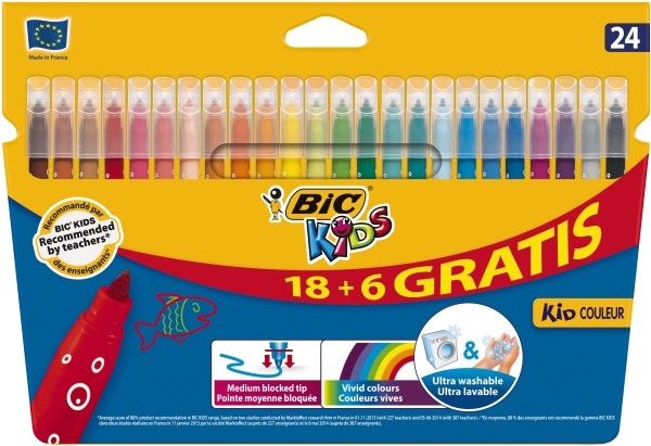 Bic Flomasteriai Kids Couleur 24 Spalvų Rinkinys 093350