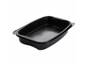 Bricka Bistro 1-rum 980 ml 254x174x42 mm PP svart - (kartong med 6 påsar x 50 st.) | Catering - Matförpackning - Dispensrar, behållare & Matförvaring | GameStuff